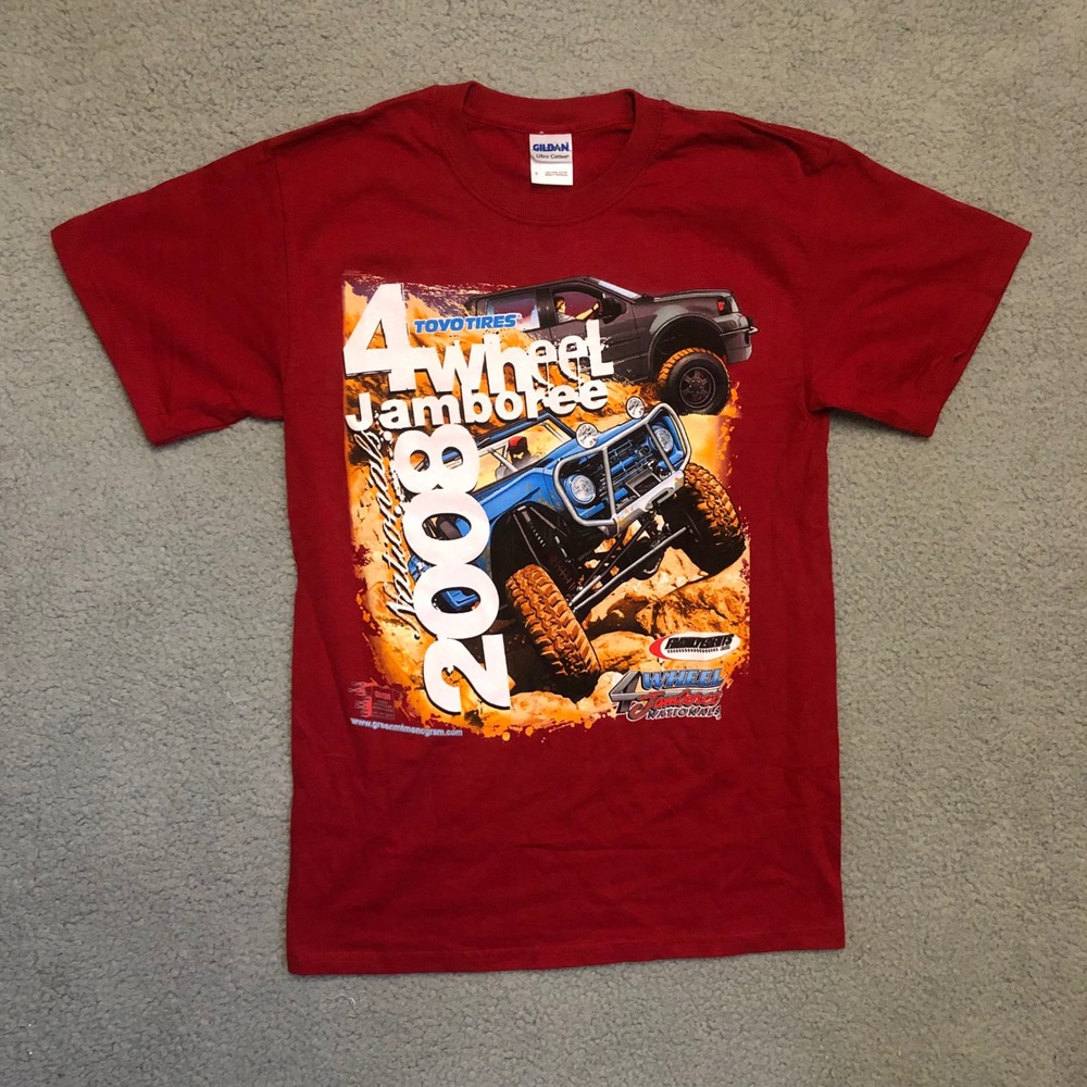 Vtg 2008 4 Wheel Jamboree Nationals T-Shirt Small Red 4x4 Off Road Bronco F150
